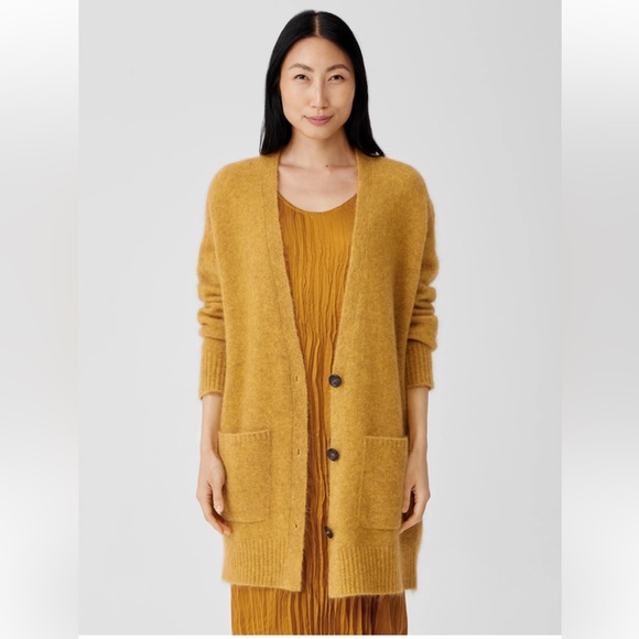 Eileen Fisher Sweaters - NWT EILEEN FISHER Mohair Plush Melange V-Neck Cardigan